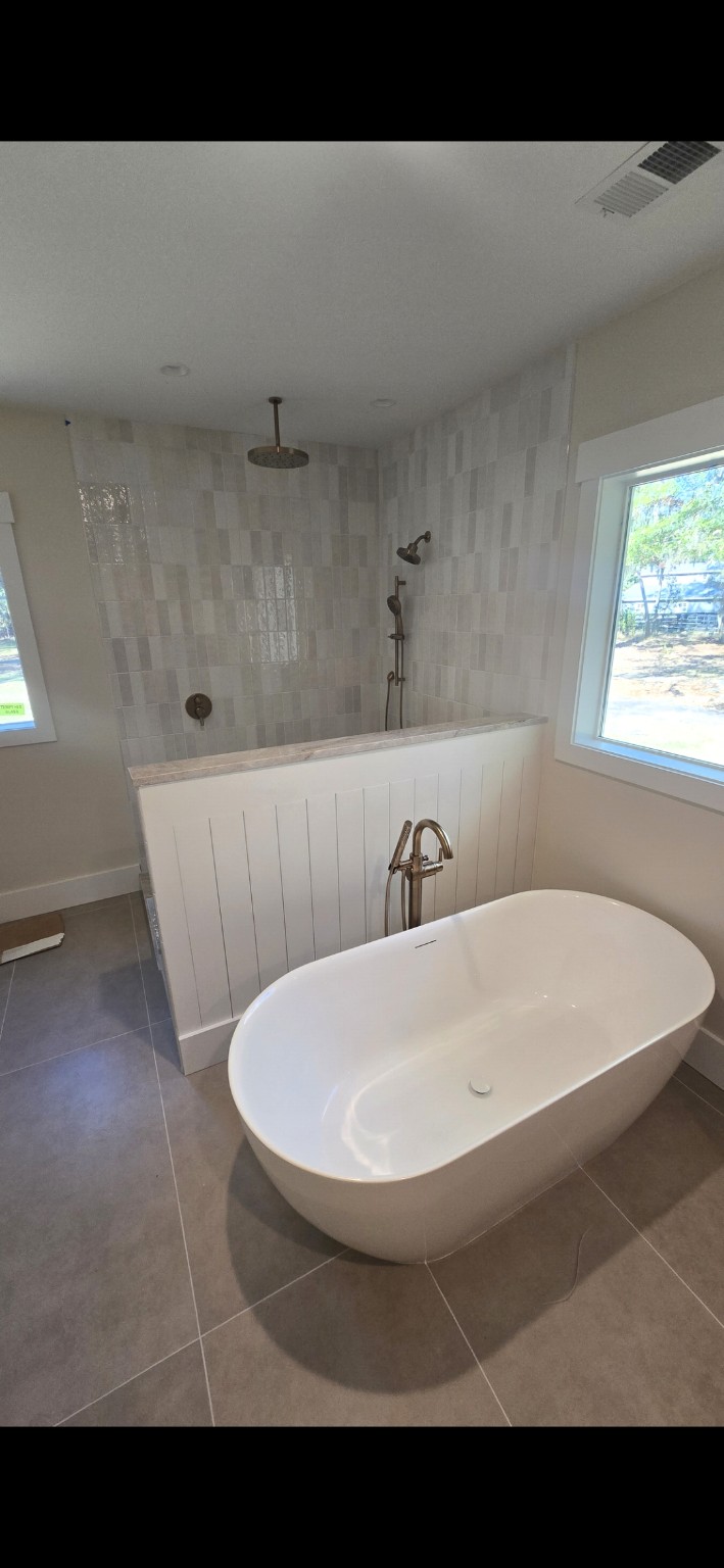 Finished bathroom plumbing project