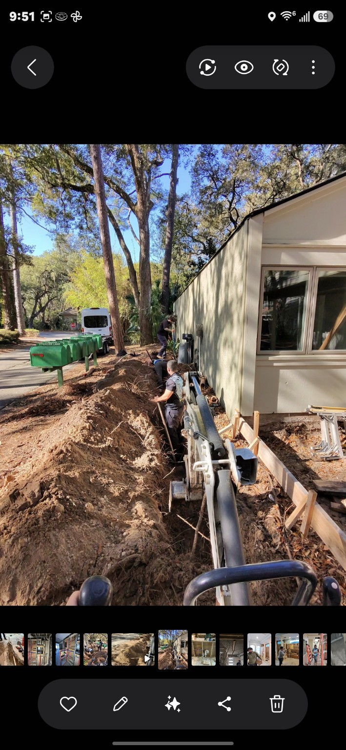 Exterior underground plumbing work